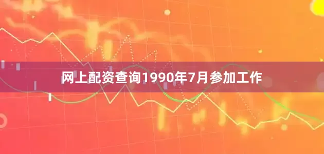网上配资查询1990年7月参加工作
