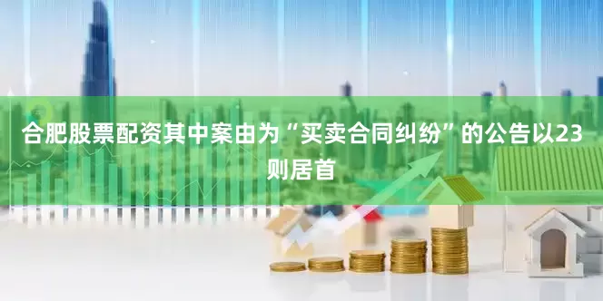合肥股票配资其中案由为“买卖合同纠纷”的公告以23则居首